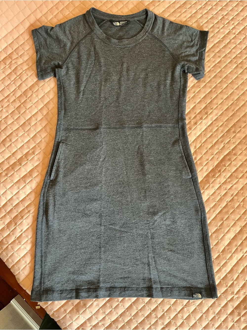The North Face Women's Gray Blue Short-Sleeved Fleece Dress - sz S